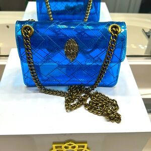 Kurt Geiger Blue Crossbody Bag with Gold Chain